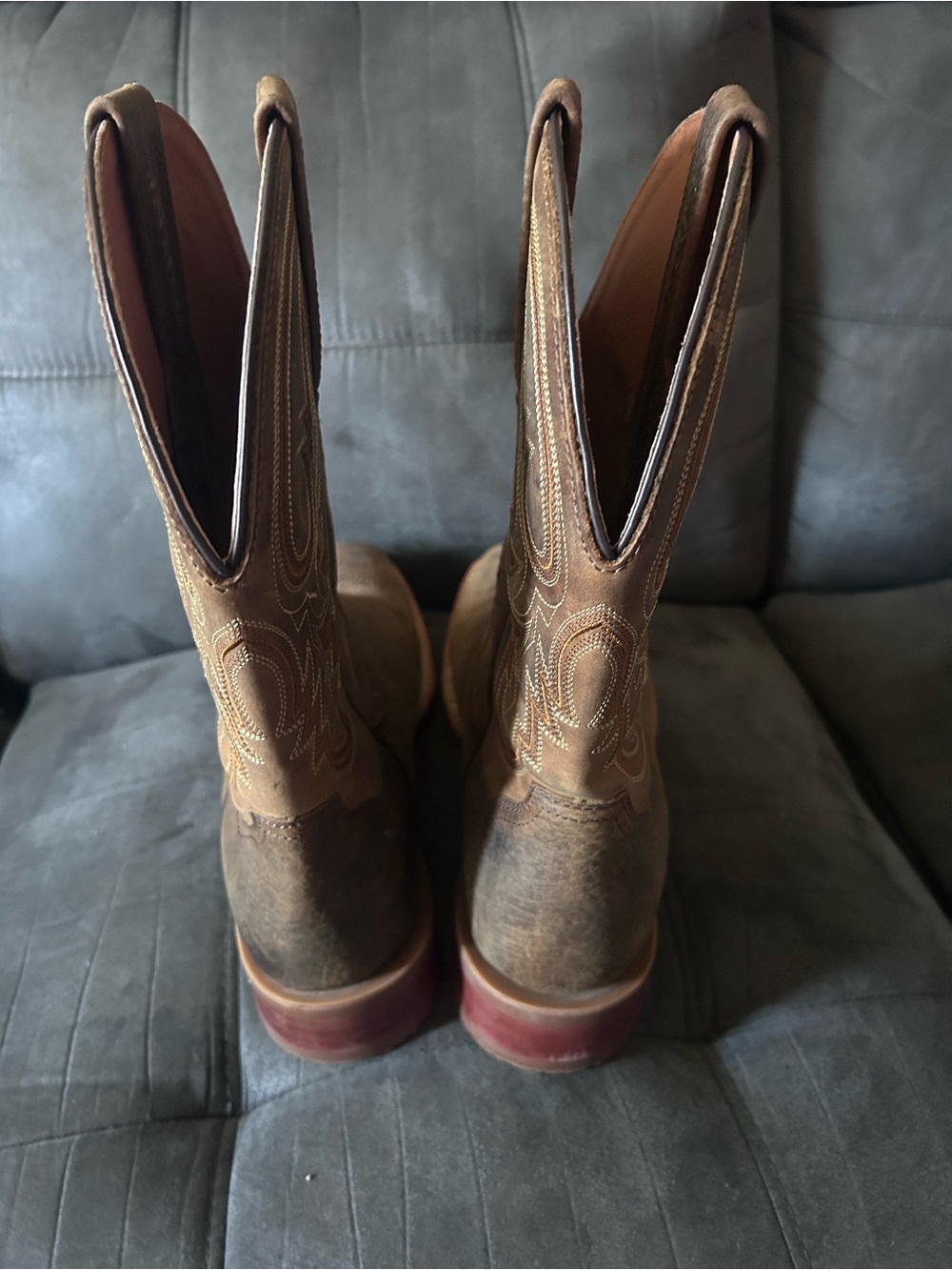 Dan post brown square toe cowboy boots - Picture 6 of 6